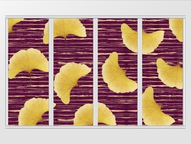 现代大气金色叶子移门