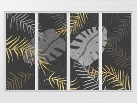 北欧小清新风格手绘植物移门