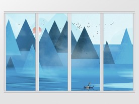 新中式水墨山水唯美移门