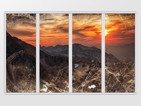 大理石纹理大气夕阳移门