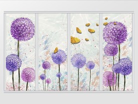 简约大气唯美金箔蒲移门