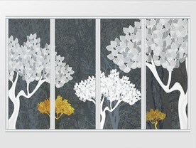 现代几何大气抽象唯美金箔森移门