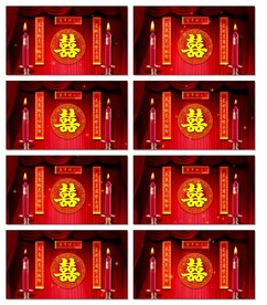 红双喜婚礼喜字蜡烛背景视频