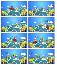 卡通动画童年儿童背景视转场视频
