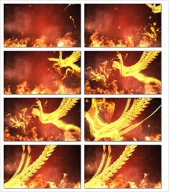 金色粒子凤凰LED视频素材