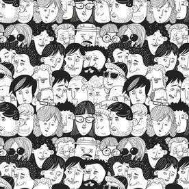 矢量卡通人物头背景图