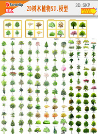 2D手绘风景树模型