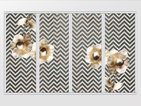 现代大气花卉移门