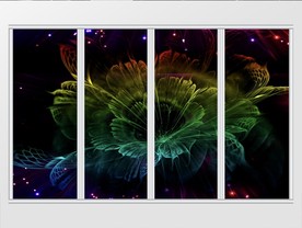 现代简约时尚炫彩花朵移门