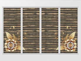 现代大气金箔花卉移门