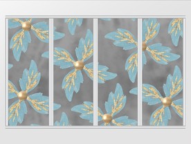 唯美金箔绿植水彩移门