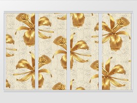 现代大气金箔花卉移门