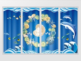 蓝色海豚简约移门
