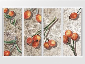 大气简约手绘果实植物移门