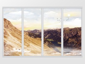 大理石纹风景移门