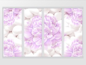 现代简约牡丹花移门