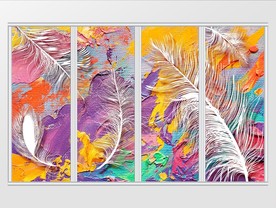 现代艺术油彩水彩羽毛移门