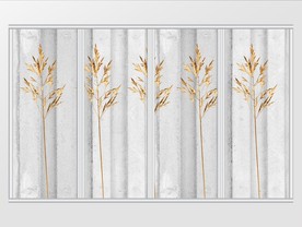 现代抽象唯美金箔树枝移门