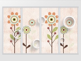 北欧抽象现代唯美绿植物移门