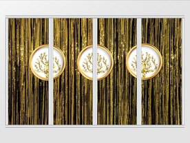 金色树木现代风大气移门