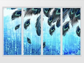 现代简约抽象羽毛移门