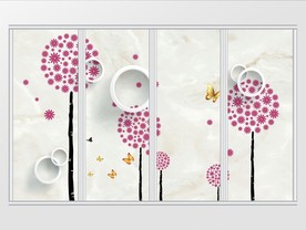 现代唯美蒲公英移门