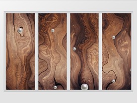 简约木质现代风珍珠点缀移门