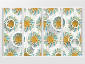 北欧抽象现代唯美金箔绿植移门