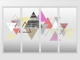 现代抽象几何图形移门