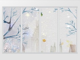 简约北欧风景移门