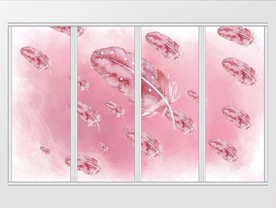 粉色羽毛唯美移门