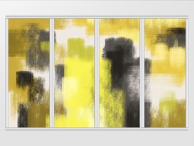 北欧现代简约抽象油画移门