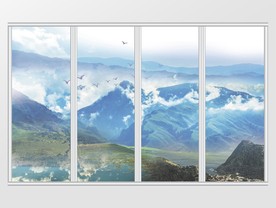 创意大气中式山水移门