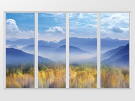 创意新中式山水风景移门