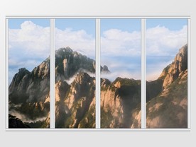 大气新中式高山风景移门