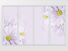 清新淡雅现在花朵移门