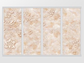 3d粉色大理石浮雕花纹移门