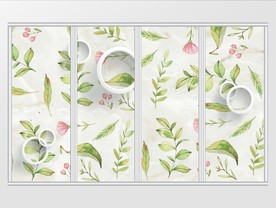 现代唯美花卉移门