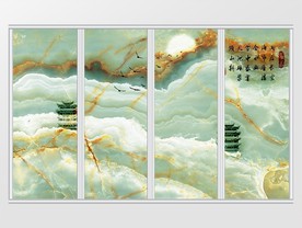 大理石宝塔山峦纹理移门