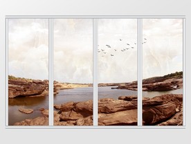 大理石纹海纳百川流水移门