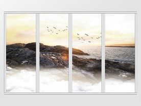 大理石纹海纳百川流水移门