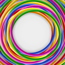 炫彩圆形质感背景扭曲圆形