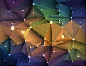 商业质感旋转菱形几何图形海报