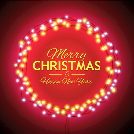 炫彩绚丽霓虹的圆形背景