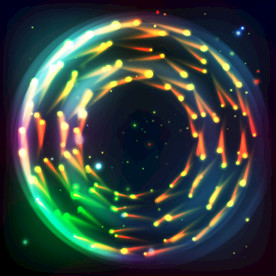 炫彩圆形光影扭曲空间背景