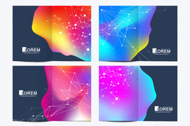 炫彩商业海报楼书线条海报