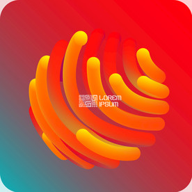 创意几何图形炫彩圆形炫彩球体