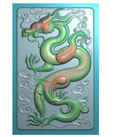 46牌十二生肖龙挂件龙牌精雕图