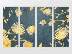 现代唯美金箔花卉移门