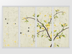 新中式玉兰花移门